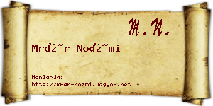 Mrár Noémi névjegykártya